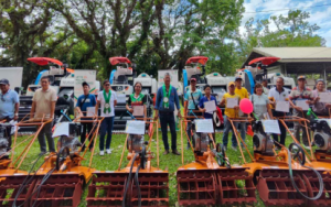 MODERN TECH. Farmers receive agricultural machines under the Rice Competitiveness Enhancement Fund mechanization program in Kidapawan City on Feb. 29, 2024. The Philippine Center for Postharvest Development and Mechanization on Sunday (March 10) said 6,385 farmers cooperatives and associations and 368 local government units with an aggregate 1 million members have received equipment since the mechanization program started in the middle of 2019. (Photo from PHilMech website)